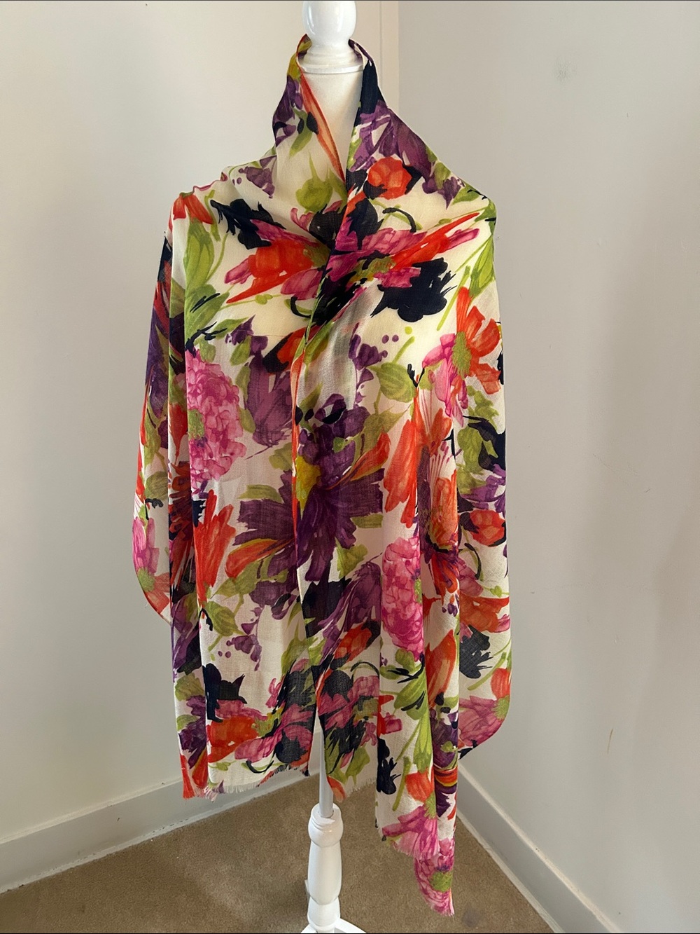 J. Crew Multicolored Floral Print Wrap